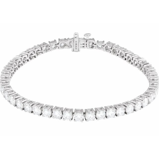14K White 8 CTW Lab-Grown Diamond Line 7" Bracelet