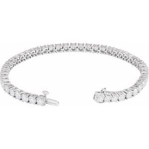 14K White 8 CTW Lab-Grown Diamond Line 7" Bracelet