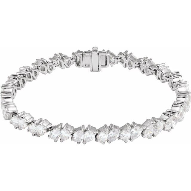 14K White 9 1/2 CTW Lab-Grown Diamond Line 7" Bracelet