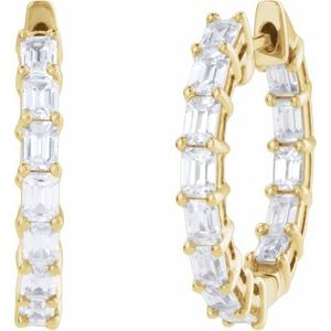14K Yellow 3 CTW Lab-Grown Diamond Inside-Outside 21.2 mm Hoop Earrings