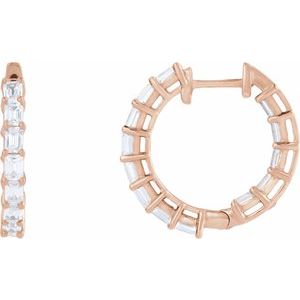 14K Rose 3 CTW Lab-Grown Diamond Inside-Outside 21.2 mm Hoop Earrings