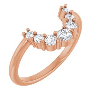 14K Rose 1/3 CTW Lab-Grown Diamond Contour Band