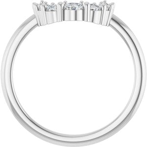 14K White 1/3 CTW Lab-Grown Diamond Contour Band