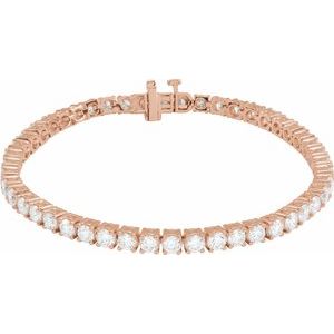 14K Rose 7 CTW Lab-Grown Diamond Line 7" Bracelet