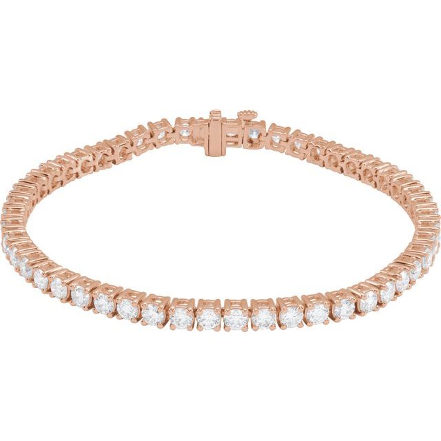14K Rose 6 CTW Lab-Grown Diamond Line 7" Bracelet
