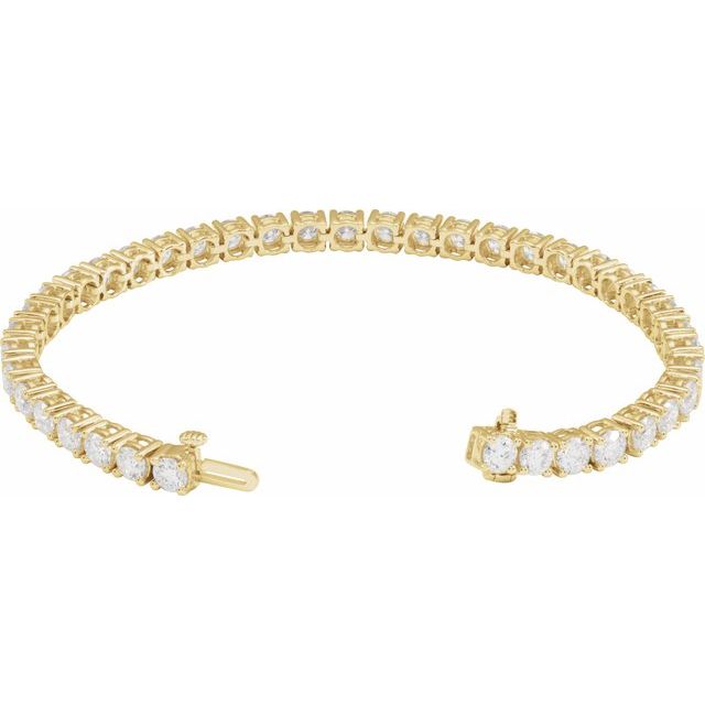 14K Yellow 10 CTW Lab-Grown Diamond Line 7" Bracelet