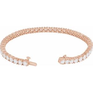 14K Rose 8 CTW Lab-Grown Diamond Line 7" Bracelet
