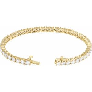 14K Yellow 7 CTW Lab-Grown Diamond Line 7" Bracelet