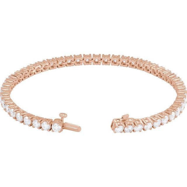 14K Rose 7 CTW Lab-Grown Diamond Line 7" Bracelet