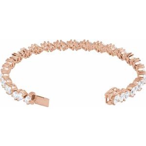 14K Rose 9 1/2 CTW Lab-Grown Diamond Line 7" Bracelet
