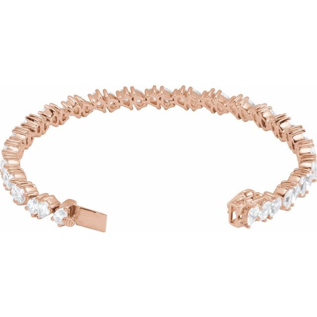 14K Rose 9 1/2 CTW Lab-Grown Diamond Line 7" Bracelet