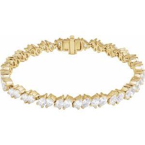 14K Yellow 9 1/2 CTW Lab-Grown Diamond Line 7" Bracelet