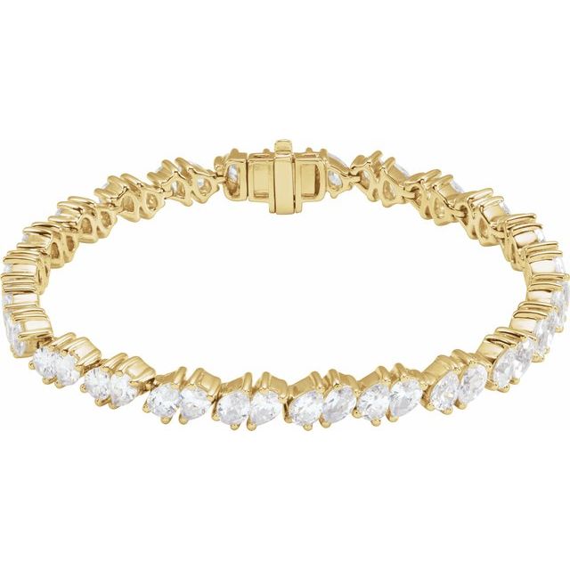 14K Yellow 9 1/2 CTW Lab-Grown Diamond Line 7" Bracelet