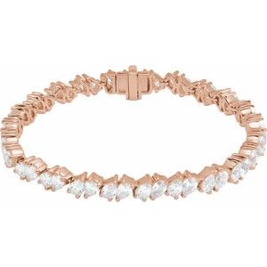 14K Rose 9 1/2 CTW Lab-Grown Diamond Line 7" Bracelet