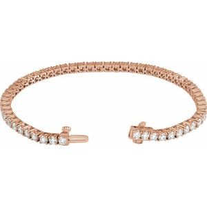 14K Rose 5 CTW Lab-Grown Diamond Line 7" Bracelet