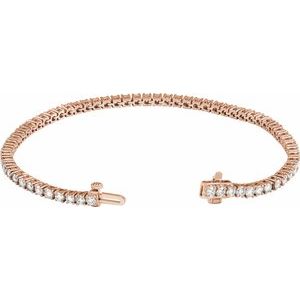 14K Rose 4 CTW Lab-Grown Diamond Line 7" Bracelet