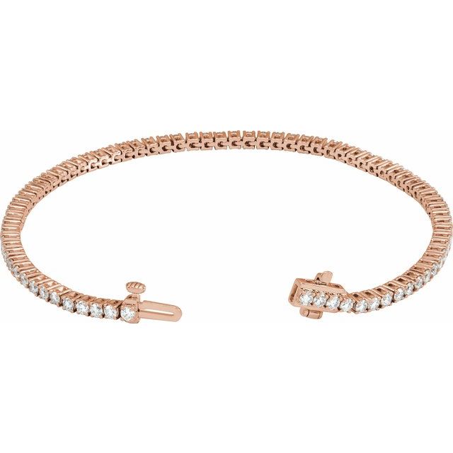 14K Rose 3 CTW Lab-Grown Diamond Line 7" Bracelet