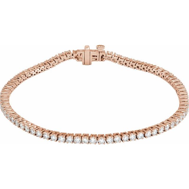 14K Rose 3 CTW Lab-Grown Diamond Line 7" Bracelet