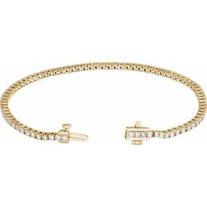 14K Yellow 2 CTW Lab-Grown Diamond Line 7" Bracelet