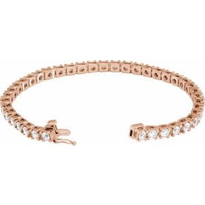 14K Rose 6 CTW Lab-Grown Diamond Link 7 1/4" Bracelet