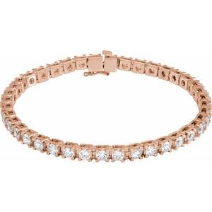 14K Rose 6 CTW Lab-Grown Diamond Link 7 1/4" Bracelet