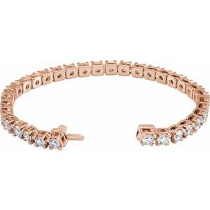 14K Rose 10 CTW Lab-Grown Diamond Link 7 1/4" Bracelet