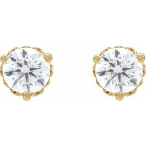 14K Yellow 1/3 CTW Lab-Grown Diamond Vintage-Inspired Earrings