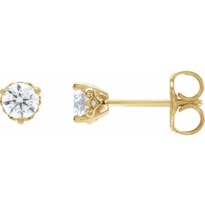 14K Yellow 1/3 CTW Lab-Grown Diamond Vintage-Inspired Earrings
