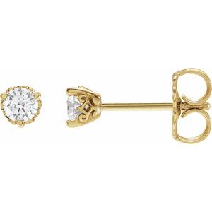 14K Yellow 1/5 CTW Lab-Grown Diamond Vintage-Inspired Earrings