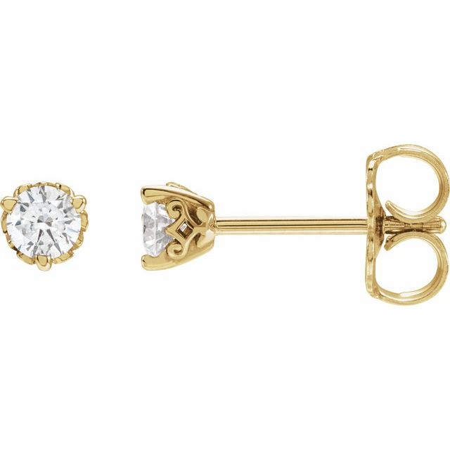 14K Yellow 1/5 CTW Lab-Grown Diamond Vintage-Inspired Earrings