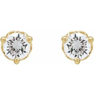 14K Yellow 1/5 CT Lab-Grown Diamond Scroll Earrings