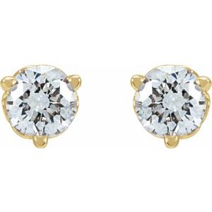 14K Yellow 1/3 CT Lab-Grown Diamond Scroll Earrings