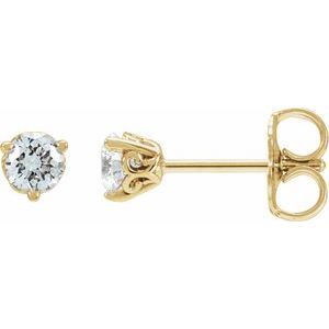 14K Yellow 1/3 CT Lab-Grown Diamond Scroll Earrings