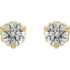 14K Yellow 1/3 CTW Lab-Grown Diamond Fleur-de-Lis Earrings