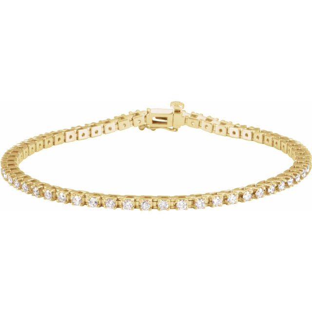 14K Yellow 2 1/4 CTW Lab-Grown Diamond Line 7 1/4" Bracelet