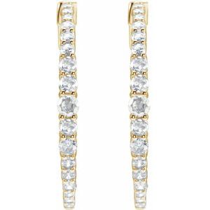 14K Yellow 1 1/3 CTW Lab-Grown Diamond 30 mm Hoop Earrings