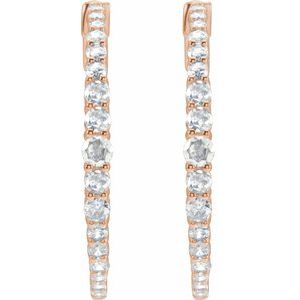 14K Rose 1 1/3 CTW Lab-Grown Diamond 30 mm Hoop Earrings