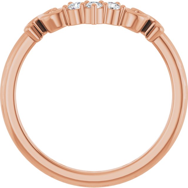 14K Rose .08 CTW Lab-Grown Diamond Contour Band