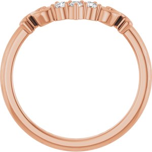 14K Rose .08 CTW Lab-Grown Diamond Contour Band