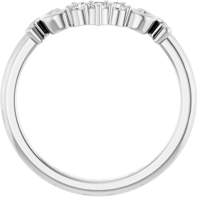 Platinum .08 CTW Lab-Grown Diamond Contour Band