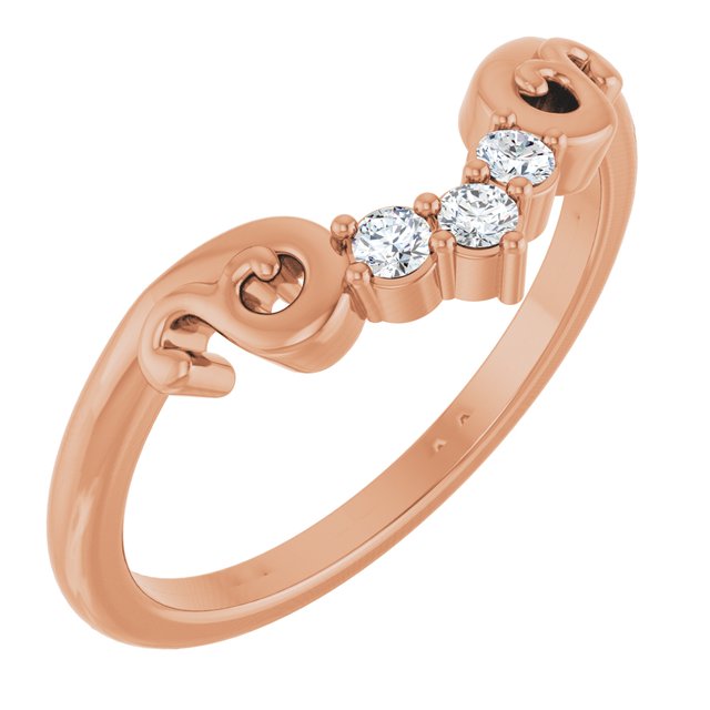 14K Rose .08 CTW Lab-Grown Diamond Contour Band