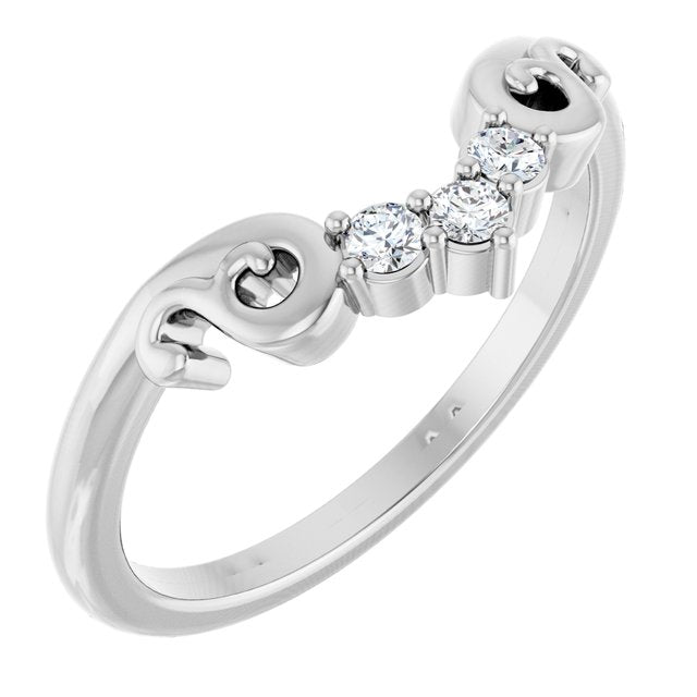 Platinum .08 CTW Lab-Grown Diamond Contour Band