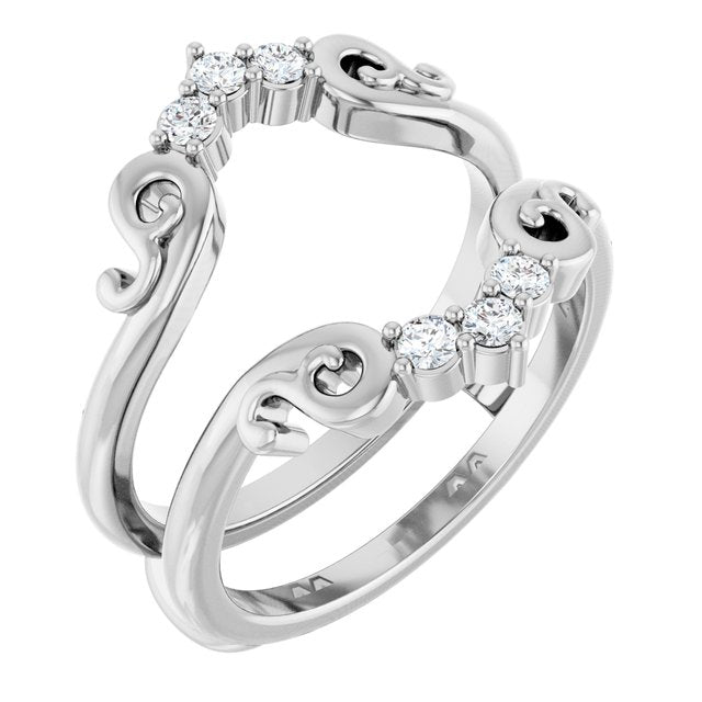 Platinum 1/6 CTW Lab-Grown Diamond Ring Guard