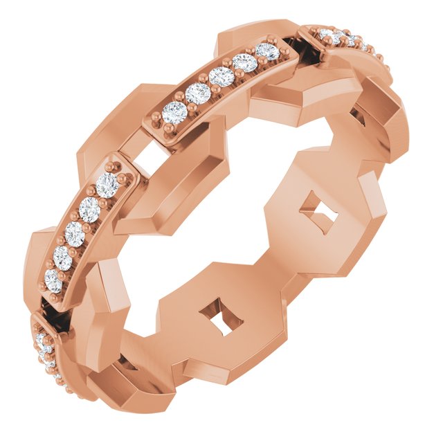 14K Rose 1/5 CTW Lab-Grown Diamond Band