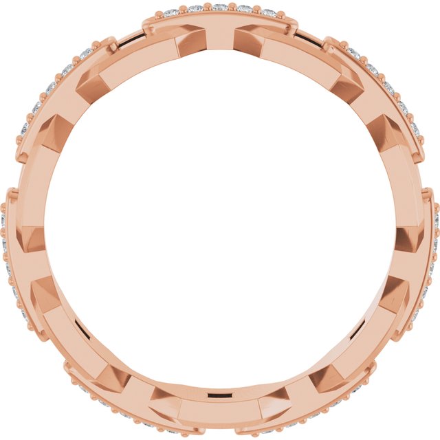 14K Rose 1/5 CTW Lab-Grown Diamond Band