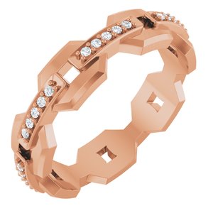 14K Rose 1/5 CTW Lab-Grown Diamond Band