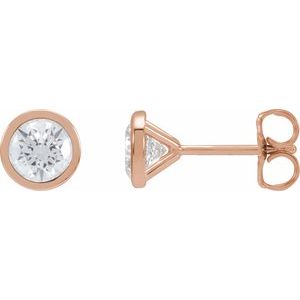 14K Rose 1 CTW Lab-Grown Diamond Cocktail-Style Earrings