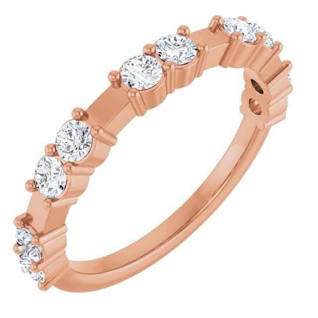 14K Rose 5/8 CTW Lab-Grown Diamond Anniversary Band