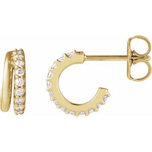 14K Yellow 1/6 CTW Lab-Grown Diamond Hoop Earrings