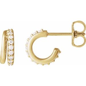 14K Yellow 1/6 CTW Lab-Grown Diamond Hoop Earrings